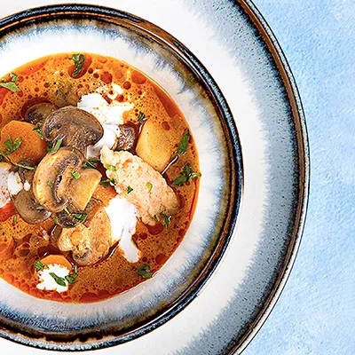 Magyaros gombaleves vajgaluskával