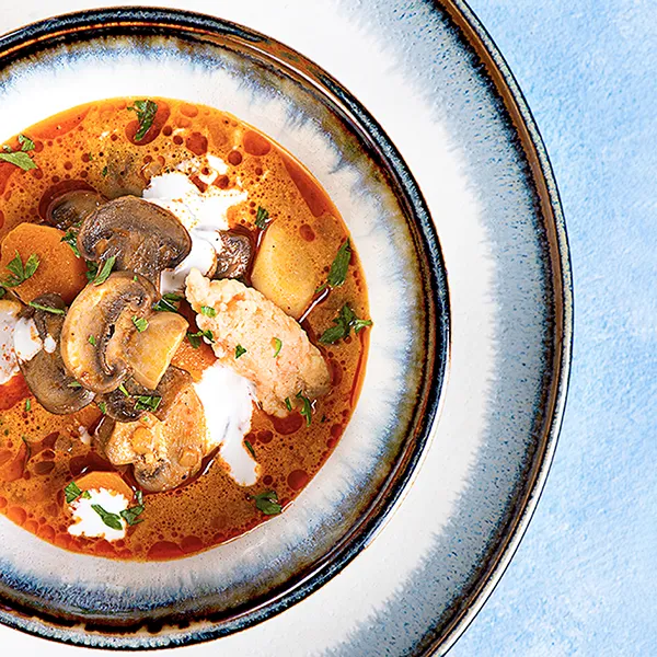 Magyaros gombaleves vajgaluskával